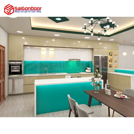 Nội thất nhà bếp nhựa bóng Full trần