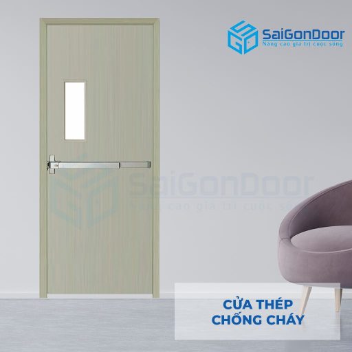 Cửa Thép Chống Cháy TCC P1G1 xam thanh thoat hiem