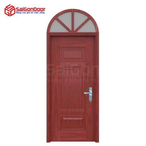 Cửa thép vân gỗ dạng vòm TVGVom-SGD-11