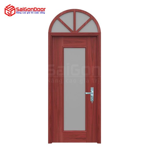 Cửa thép vân gỗ dạng vòm TVGVom-SGD-8