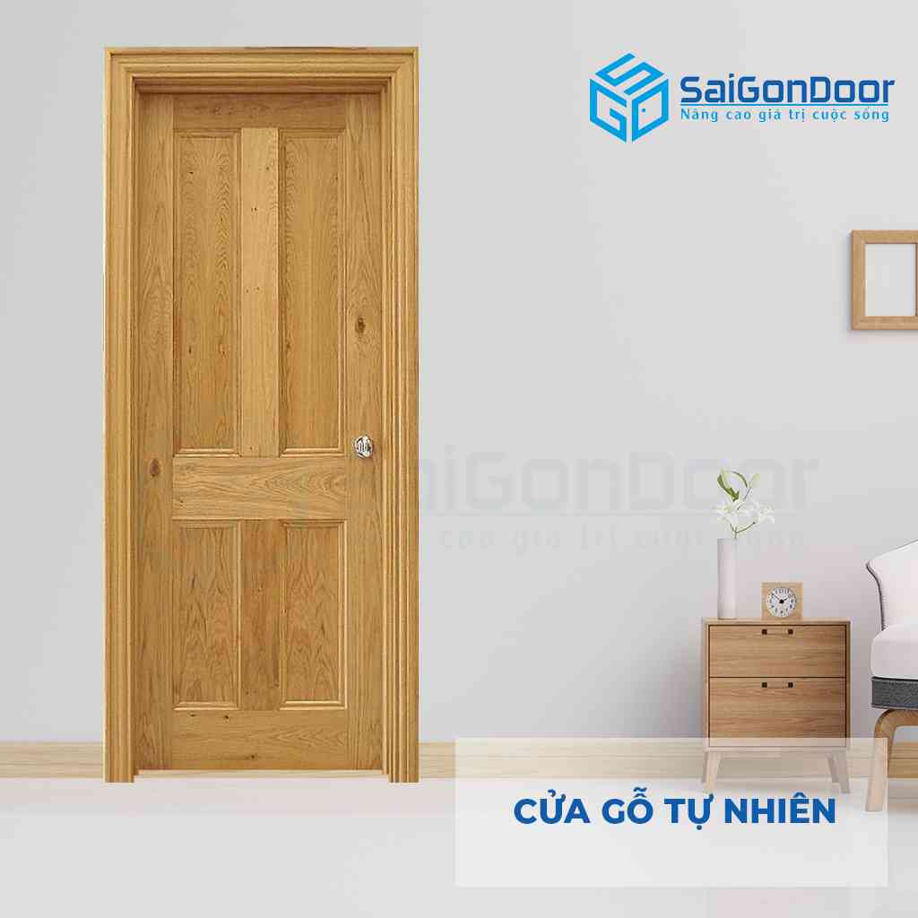 Mẫu cửa gỗ tự nhiên 4A sồi