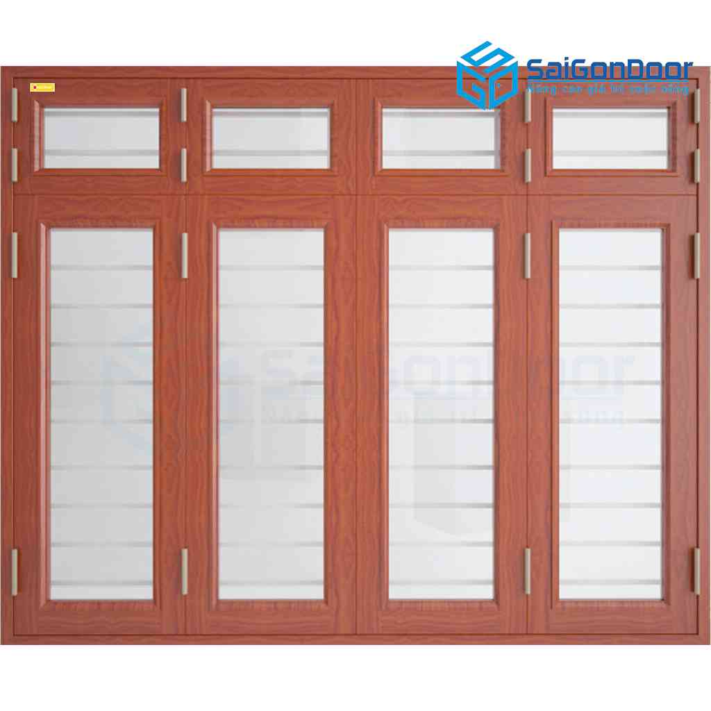 Mẫu cửa đẹp 4 cánh thép vân gỗ SGD SGD CS4K Mẫu cửa đẹp 4 cánh thép vân gỗ SGD SGD CS4K