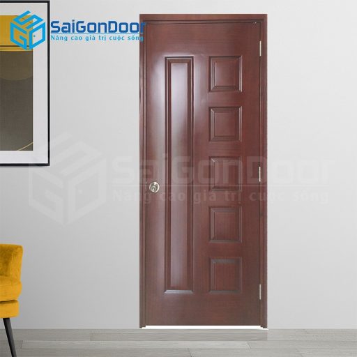 Cửa gỗ công nghiệp HDF Veneer 6B-Căm Xe-2