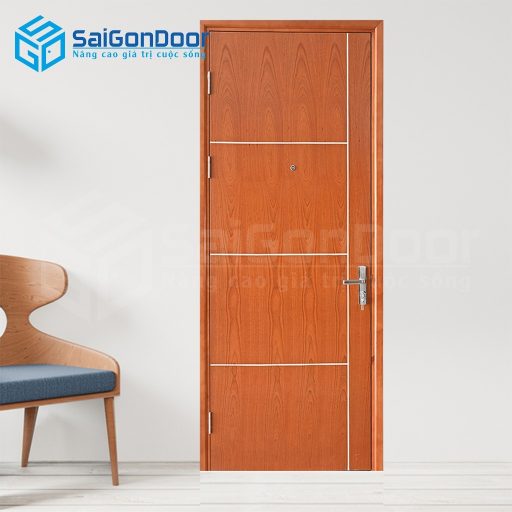 Cửa gỗ công nghiệp MDF Veneer P1R4b Xoan-đào