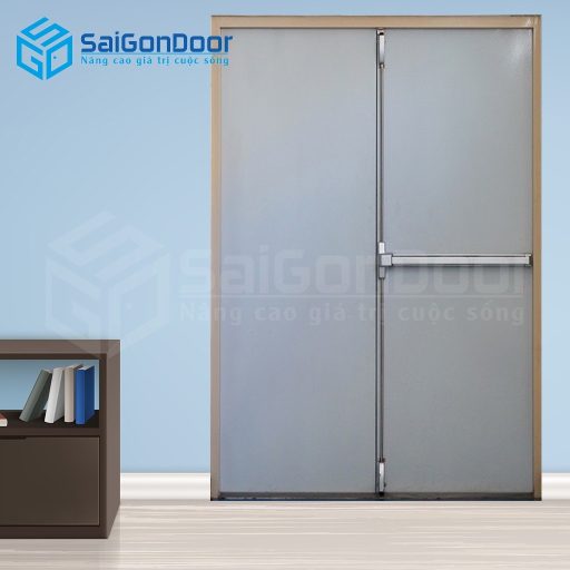 Cửa thép chống cháy TCC 2P thanh thoát hiểm đơn