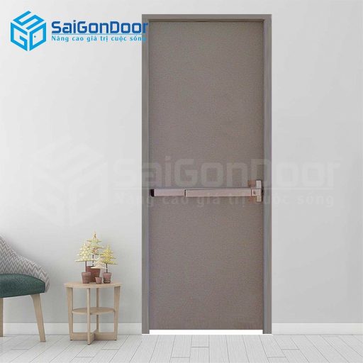 Cửa thép chống cháy TCC P1 xám thanh thoát hiểm