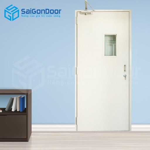 Cửa thép chống cháy TCC P1G1 kính chống cháy 2