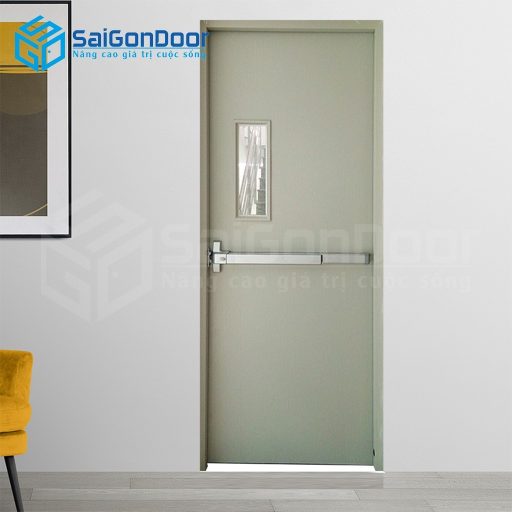 Cửa thép chống cháy TCC P1G1 thanh thoát hiểm đơn