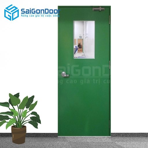 Cửa thép chống cháy TCC P1G1 thoát hiểm có khóa