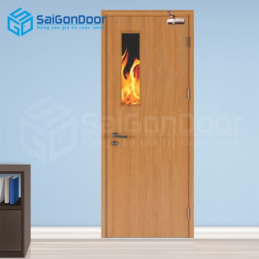 Cửa gỗ chống cháy SGD GCC-P1G1