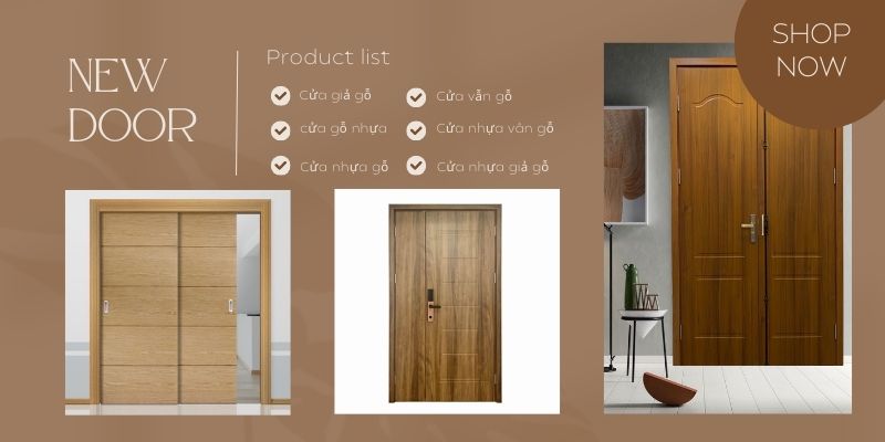 Mẫu cửa nhựa giả gỗ 2 cánh được sản xuất bởi SaigonDoor 