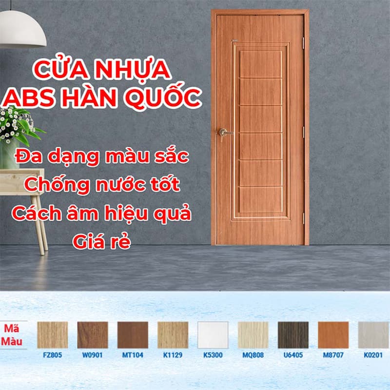 Mẫu cửa nhựa giả gỗ ABS Hàn Quốc