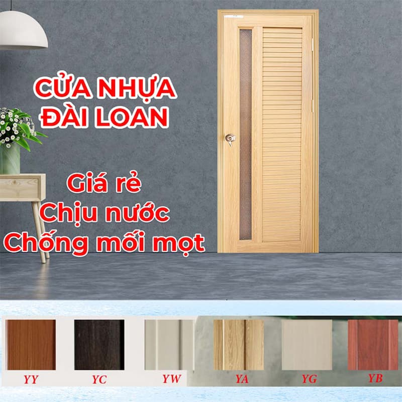 Mẫu cửa nhựa giả gỗ PVC Đài Loan