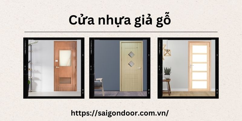 Mẫu cửa nhựa vân gỗ có tích hợp ô kính