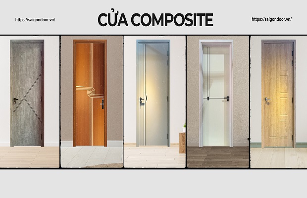 Cửa nhựa composite với thiết kế đơn giản.