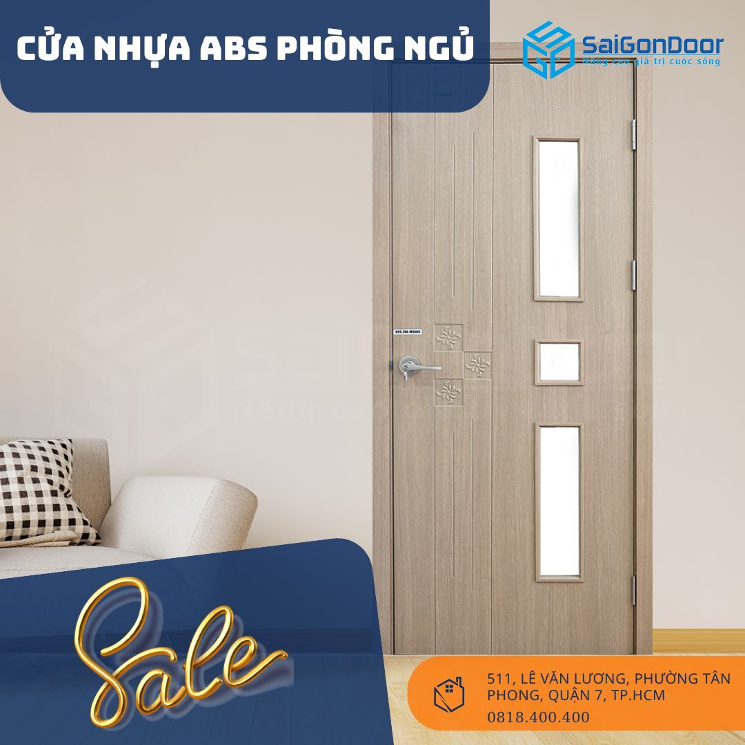 Cửa có trọng lượng nhẹ, dễ vận chuyển lắp đặt cua-abs-phong-ngu-dep-2